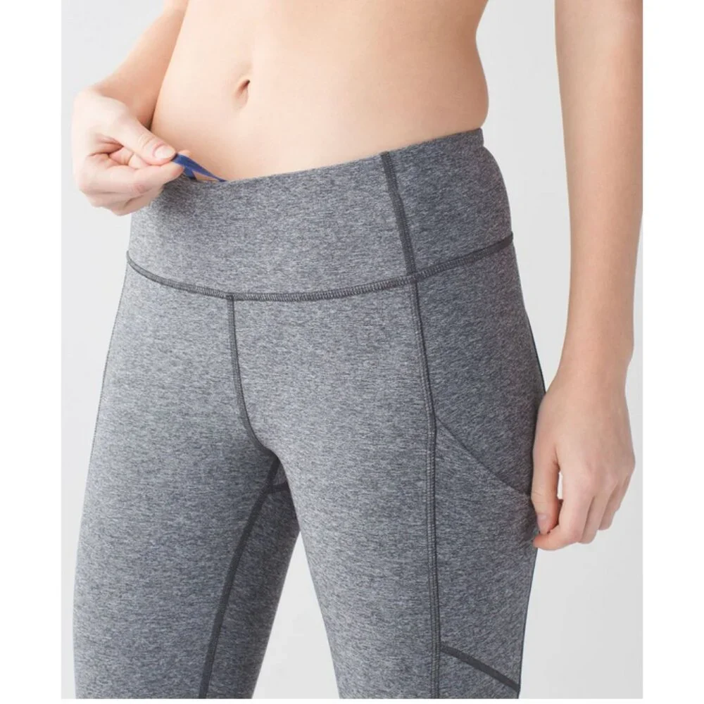 Lululemon Sz. 4 Heathered Black Speed Crop Legging